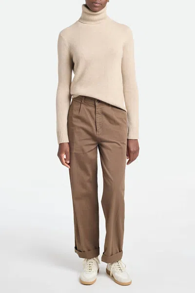 Vanessa Bruno Chino Wide Leg Pants In Kaki