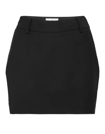 Philipp Plein Wool Strass Mini Skirt