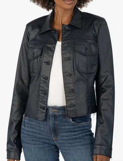 Kut From The Kloth Coated Faux Leather Jacket In Midnight