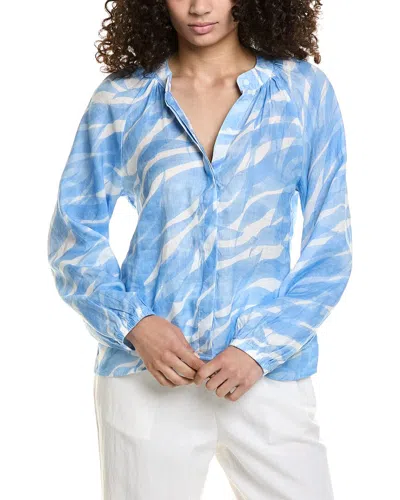 Shop Bella Dahl Long Sleeve Shirred Raglan Linen Shirt