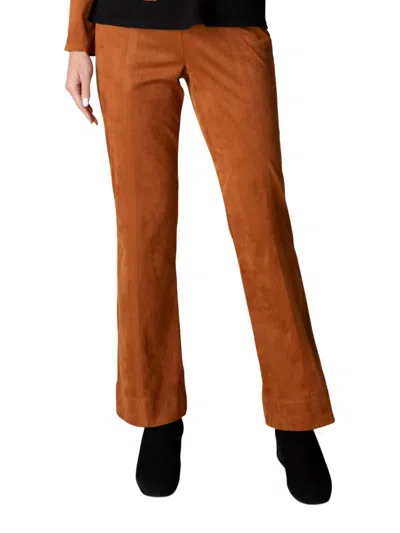 Habitat Faux Suede Bootcut Pant In Ginger