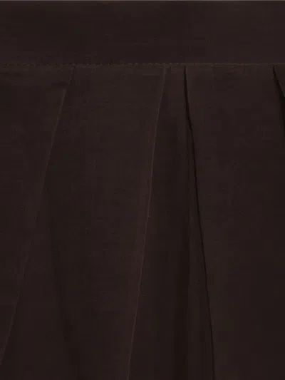 Brunello Cucinelli Flared High-waisted Sheer Overlay Skirt In Brown