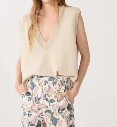 Lanhtropy Preppy Lurex Knitted Vest In Gold