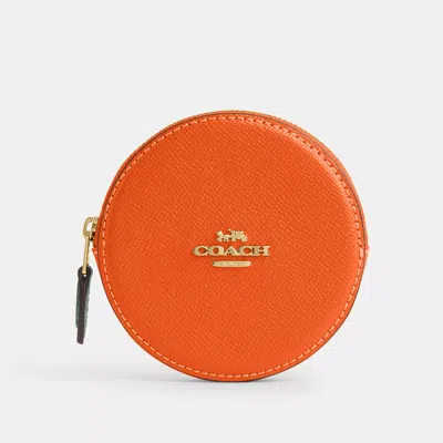 COACH OUTLET ORANGE COIN CASE 