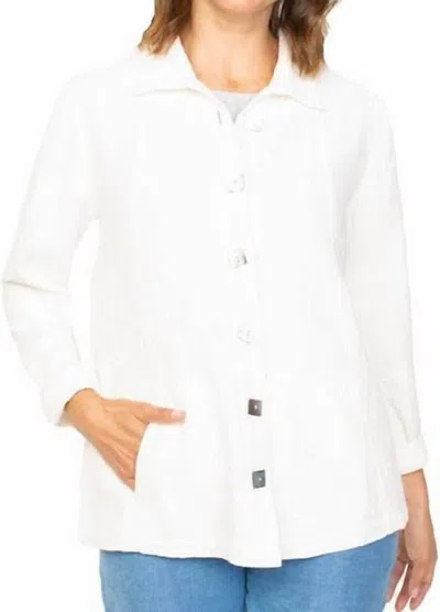 Habitat Sunwashed Jacquard Button Front Tunic In Soft White In White