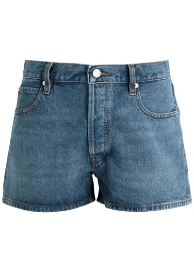 Frame The Vintage Relaxed Denim Shorts In Blue