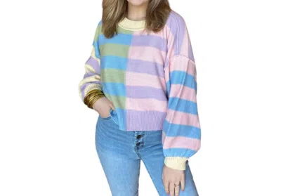 Papermoon Multi Color Striped Sweater In Pastel Multi