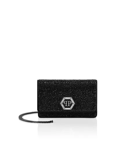 Philipp Plein Suede Mini Shoulder Strass Hexagon