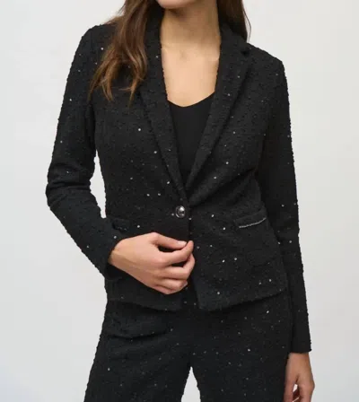 Joseph Ribkoff Sequined Bouclé Blazer In Black