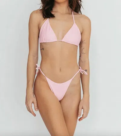 The Saltwater Collective Triangle Swim Top In Blossom Pink