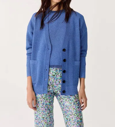 Lanhtropy Aspen Lurex Cardigan In Lanh Blue