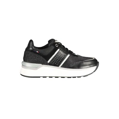 U.s. Polo Assn Black Polyester Sneaker In Black