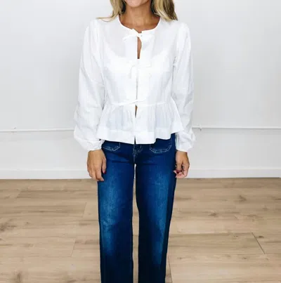 Papermoon Bow Front Peplum Top In White