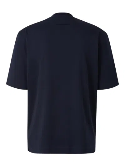 Zegna Silk Cotton Short Sleeve Crew Neck T-shirt