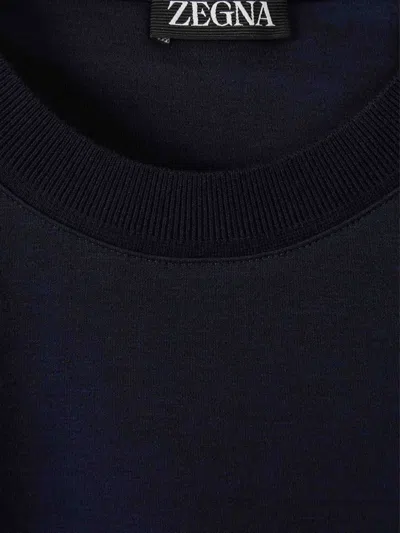Zegna Silk Cotton Short Sleeve Crew Neck T-shirt