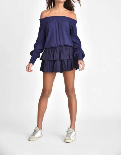 Muche & Muchette Terry Ruffle Tier Skirt In Navy