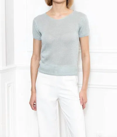 Zero Degree Celsius Rhinestone Lurex Sweater In Sage