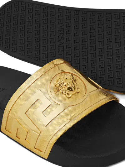 Versace La Medusa Pool Sliders In Gold