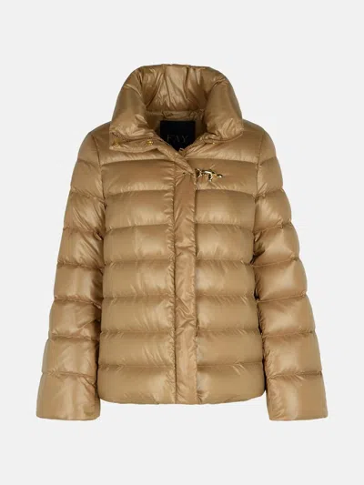 Fay Beige Polyamide Down Jacket In Beige
