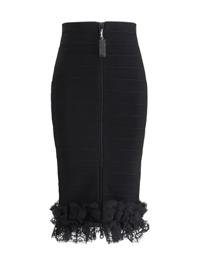 Self-portrait Women Lace Detail Midi Skirt