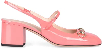 Gucci Horsebit Patent Leather Slingback Pumps