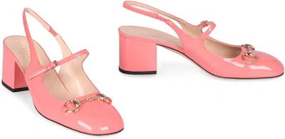 Gucci Horsebit Patent Leather Slingback Pumps