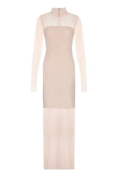 Givenchy Pink Lace 4g Dress In Neutral