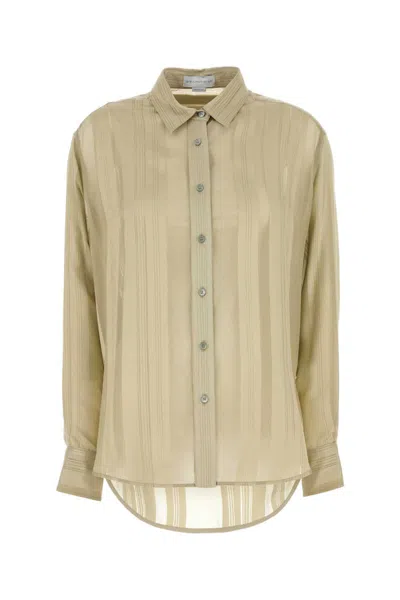 Stella Mccartney Silk Shirt With Collared Neck And Curved Hem
