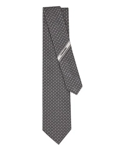 Ferragamo Alassio Silk Tie In Black