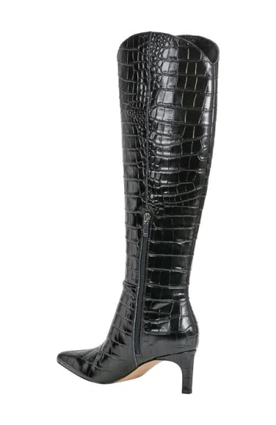Marc Fisher Ltd Quinnie Croc Embossed Over The Knee Boot