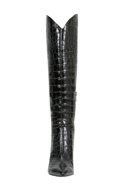 Marc Fisher Ltd Quinnie Croc Embossed Over The Knee Boot
