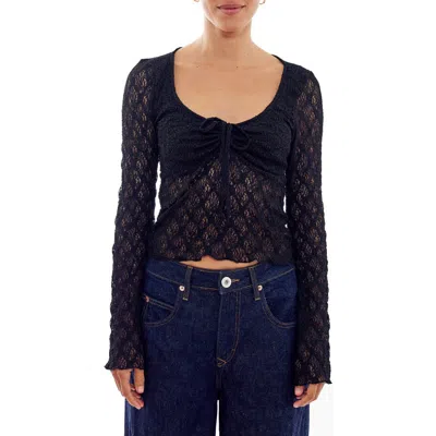 Bdg Urban Outfitters Quinn Tie Front Lace Top