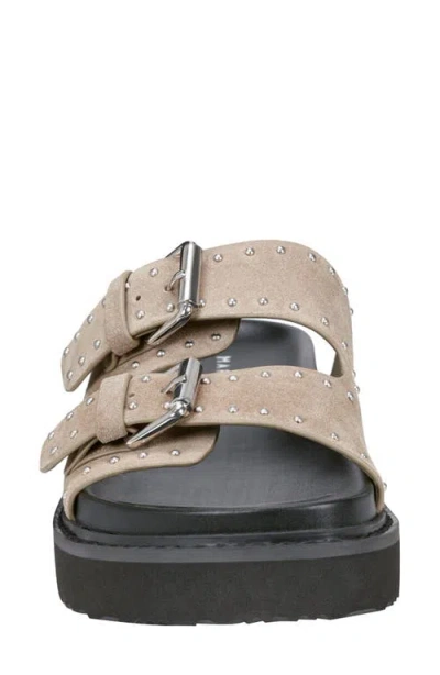 Marc Fisher Ltd Agusta Micro Stud Leather Dual-buckle Sandals