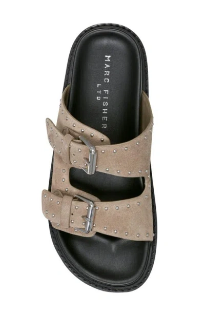 Marc Fisher Ltd Agusta Micro Stud Leather Dual-buckle Sandals
