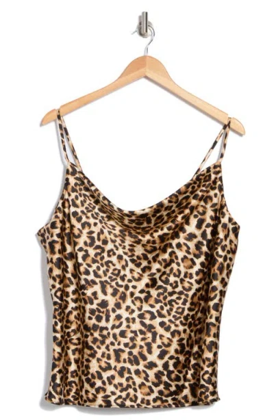 Renee C Leopard Print Satin Camisole