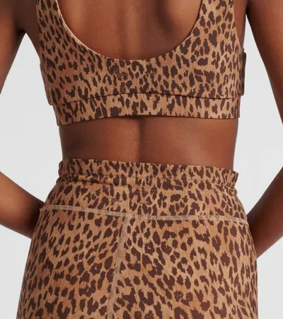 The Upside Panthera Daisy Scoop Neck Sports Bra In Brown