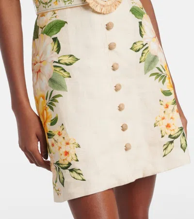 Farm Rio Sand Garden Cascade Euroflax Premium Linen Mini Dress