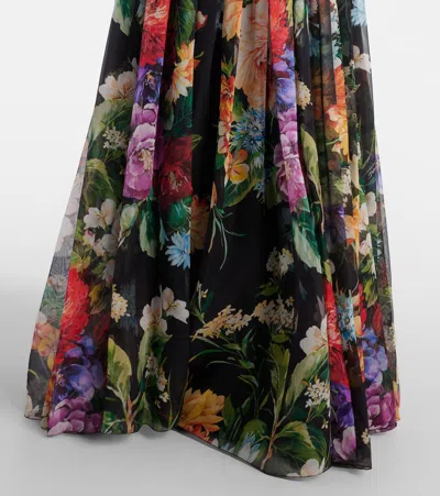 Dolce & Gabbana Floral Silk Chiffon Maxi Dress In Multi