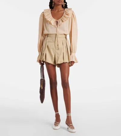 Chloé Chloe Peach Satin Shirt In Brown