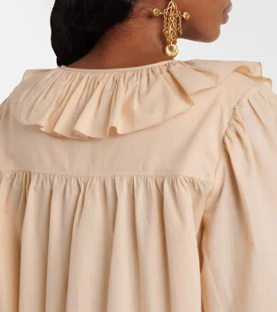 Chloé Chloe Peach Satin Shirt In Brown