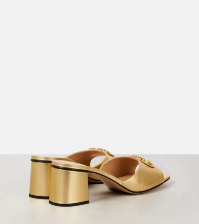 Valentino Garavani Valentino Vlogo Signature Leather Sandal In Gold