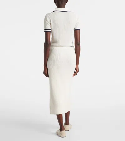 Simkhai Whitten Bouclé Polo Shirt In White