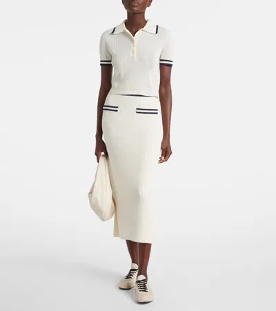 Simkhai Whitten Bouclé Polo Shirt In White