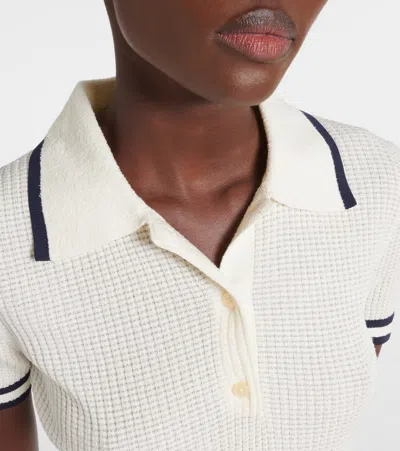 Simkhai Whitten Bouclé Polo Shirt In White