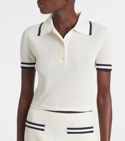 Simkhai Whitten Bouclé Polo Shirt In White