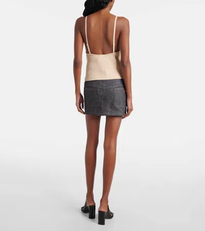 Courrèges Reedition Knit Tank Top In Brown