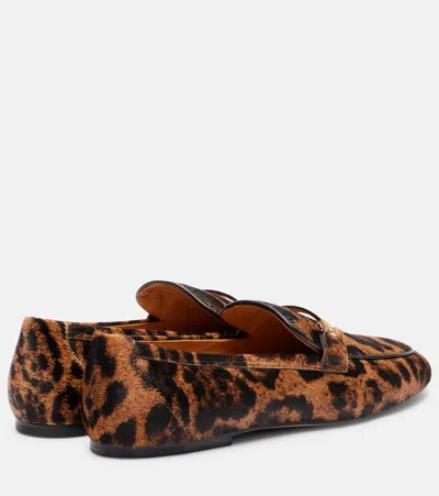 Tod's Brown Loafers With Logo Plaque On The Front And All-over Leopard Motif In Suede Woman