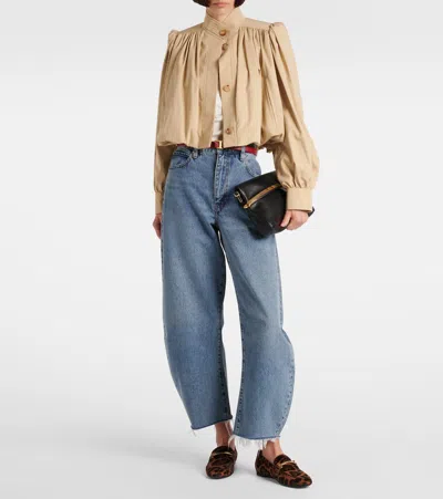 Tod's Brown Loafers With Logo Plaque On The Front And All-over Leopard Motif In Suede Woman