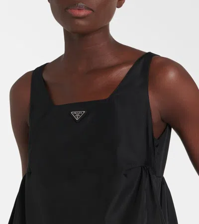 Prada Pouch Re-nylon Mini Dress In Black