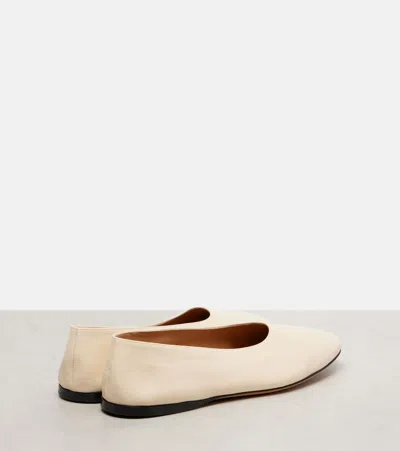 The Row Awar Leather Ballerina Flats In Neutral